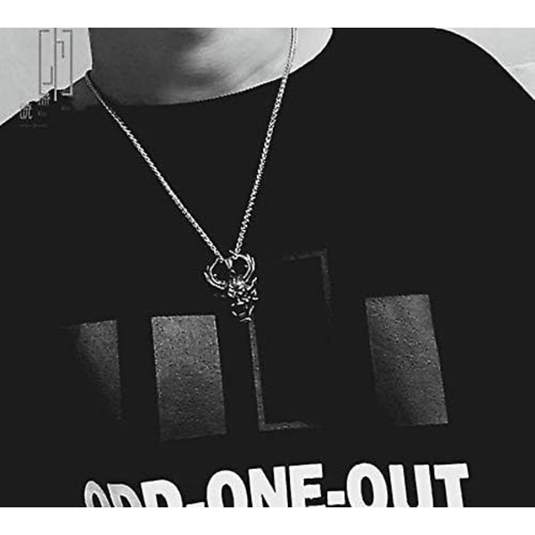 Mörk Punk Japan Hannya Halsband Hänge Hip Hop Tillbehör Rostfritt Stål Handarbete Konstverk För Biker Herr Halsband Present (kedja 23,6 tum)