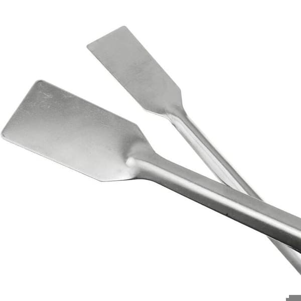 Sæt med 2 spatler i rustfrit stål – dobbeltendet (ske og spatel) – 20 cm / 30 cm