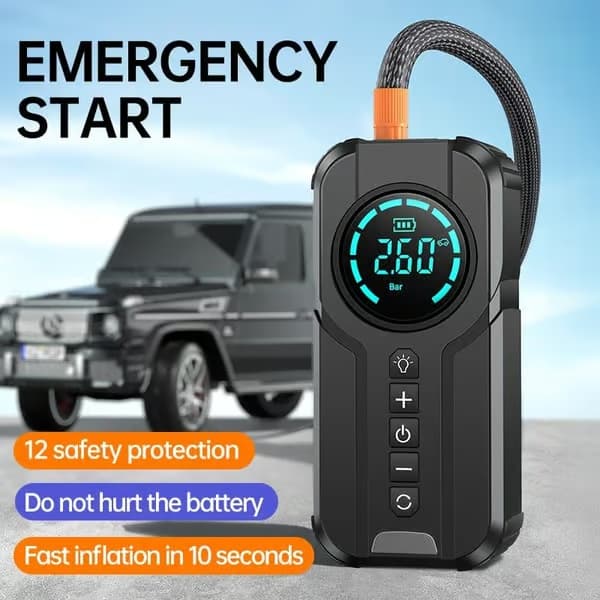 Bilstartare med däckpump Luftpump Nödströmförsörjning Mobil Strömförsörjning 1920 (8400mah)