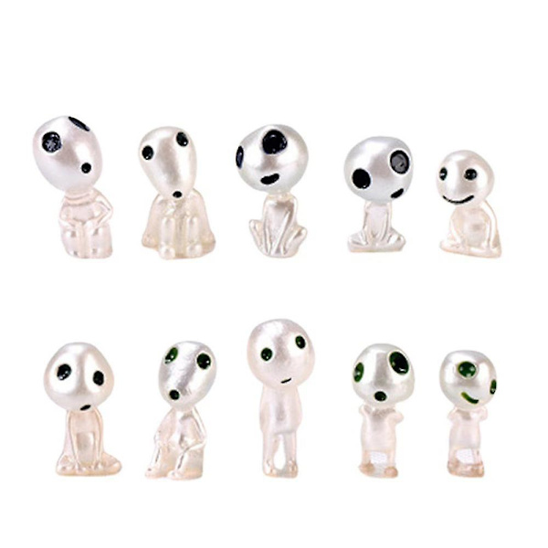 10 stk Lysende Spøkelsesfigurer Miniatyrstatuer Hagedekor