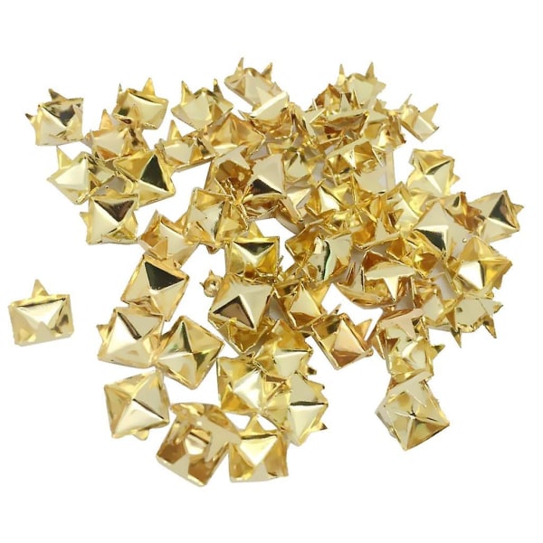 100 stk. pyramide studs nitter pletter punk diy læder taske sko guld