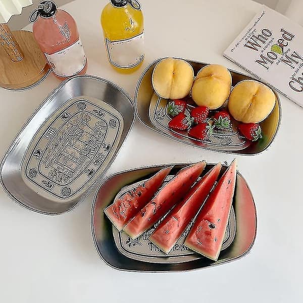 3-pack Nordisk Retro Liten Bricka Snacks Tallrik Hotell Bestick Pasta Tallrik