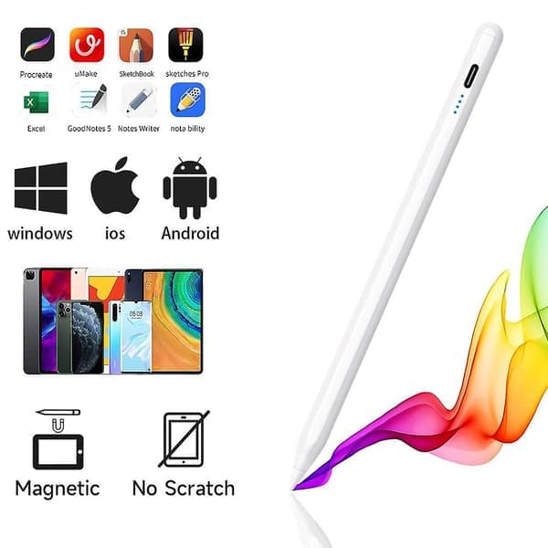 Universal Stylus Pen til Android/iOS/Windows - Kompatibel med iPad, iPhone, Samsung, Huawei, Lenovo, Xiaomi & Alle Touchscreens