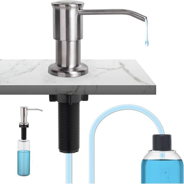 Inbyggd diskbänkstvåldispenser, 500 ml flaska och 1 m förlängningsrör, dold flytande pump