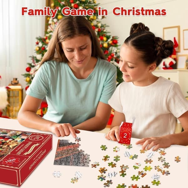 2026 Adventskalender Pussel 24 Dagar 1008 Bitar Barnens Adventskalender