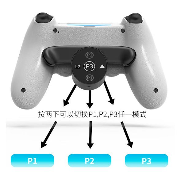 PS4 original controller udvidelse reservedel - ekstra knap på bagsiden - til tilslutning af bagudvidelsesenheder