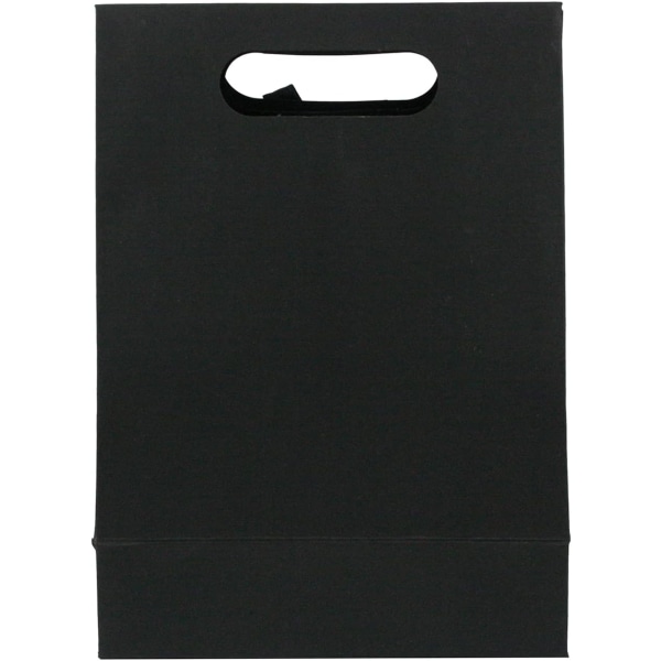 Stark papperspåse, 26 cm x 19 cm x 9 cm, brun kraftpåse med genomskinligt fönster och rosett - 12-pack