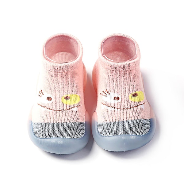 Varvastossut Sukat Kengät Liukumattomat Sisäkäyttöön Puuvilla Ohut Baby Ensimmäiset Kävelykengät Pink 26-27