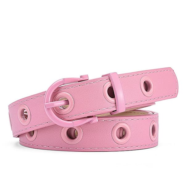 Perforeret bælte kvinder mænd taljebånd PINK PINK