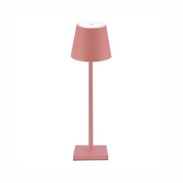 Dimbar sladdlös bordslampa 3-vägs sladdlös aluminiumlampa för att läsa Yaying Pink