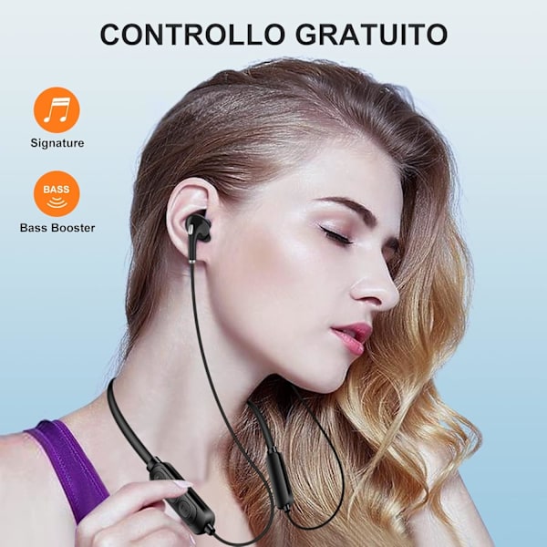 Trådlösa in-ear-hörlurar, Bluetooth 5.0 trådlösa hörlurar, vattentäta svett, 10 timmars speltid för arbete Sport.