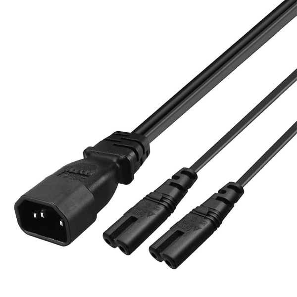 3-polig kontakt IEC320-c14 till IEC320-c7+c7 omvandlare adapter strömkabel