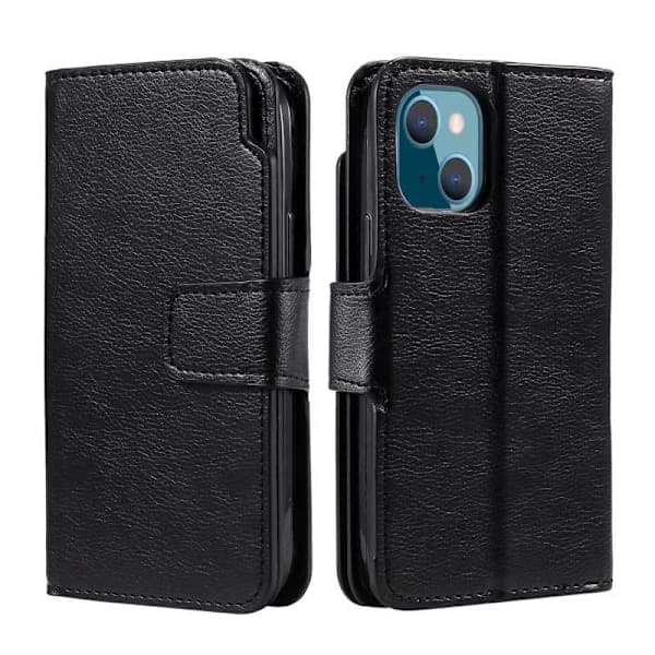 iPhone 15 Käytännöllinen lompakkokotelo 12 lokerolla Array V4 Musta