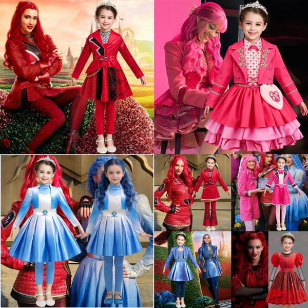 2026 Halloween Barnkostym, Röd-inspirerad Karaktär Cosplay Kostym, Performance Kostym Set Set E (Jacket + Skirt + Pants) 110cm