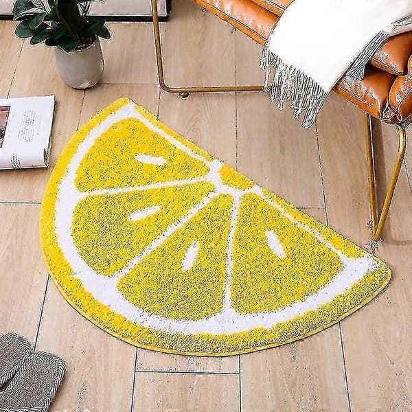 Halvcirkelformede Mikrofiber Bløde Citronformede Badeværelsesmåtter, 40cmx60cm