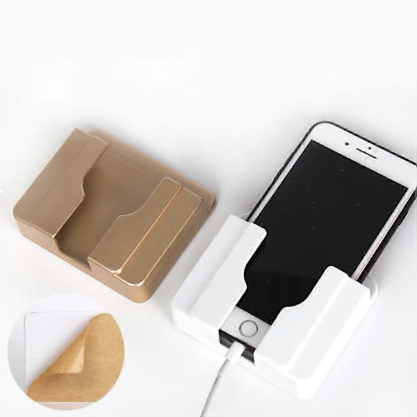 2 stk. Mobilholder Telefonholder Veggmontert Telefon Oppbevaringshylle Mobiltelefonstativ Veggfeste Telefonholder
