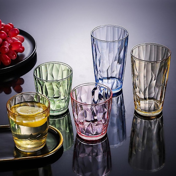 Okrossbara Dricksglas 490ml Akryl Splittringsfria Vattenglas Ölglas Clear
