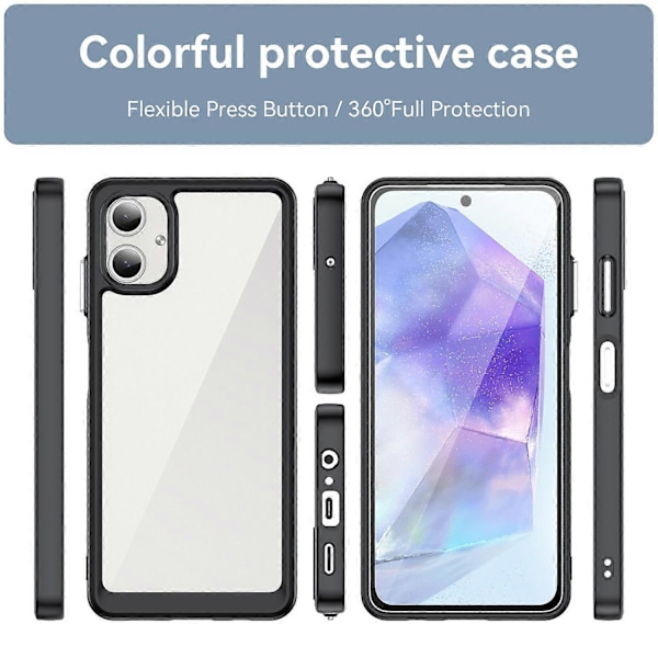 Stødsikkert TPU + Akryl Beskyttende Klart Telefoncover til Samsung Galaxy A06 Multicolor Style A