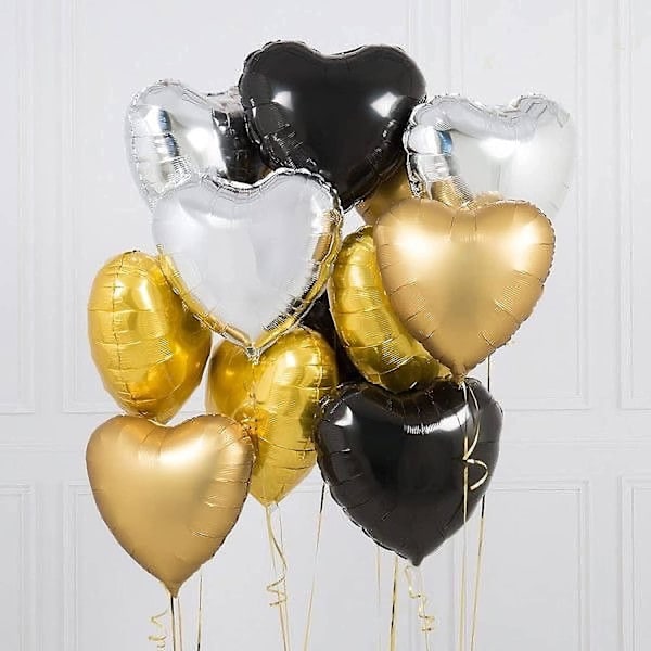 10 stk. sorte hjerteformede folieballoner 18 tommer hjerte Mylar balloner til babyshower bryllup Valentinsdag dekorationer kærlighedsballoner festdekorationer