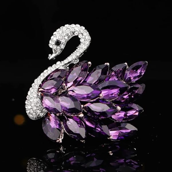 Kristallsvansbrosch Djurbrosch Rhinestone Djurbrosch för kvinnor och flickor (Lila)