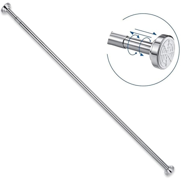 Teleskopisk duschstång i rostfritt stål 55 cm-80 cm utdragbar, duschdraperistång utan borrning, klämstång justerbar genom vridning, säkert grepp som en dusch