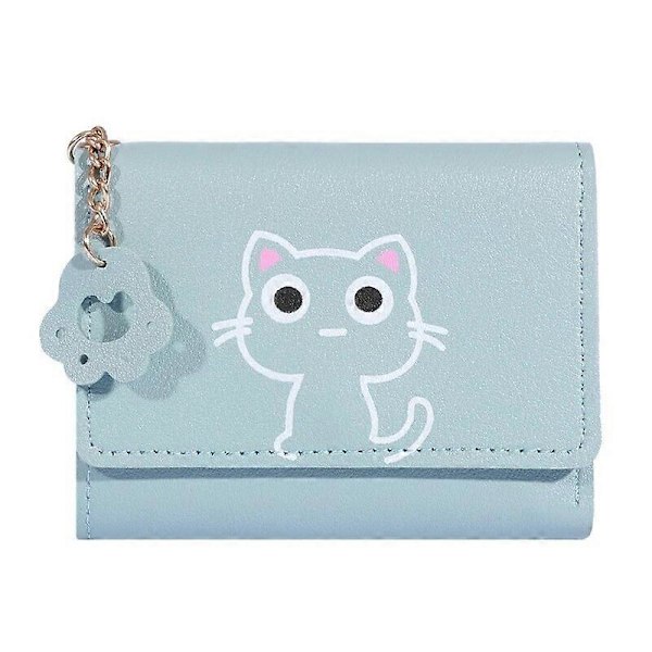 Liten Lommebok Dame Katt Kort Brettet Personlig Student Søt Mini Mote Lommebok Null Lommebok sky blue