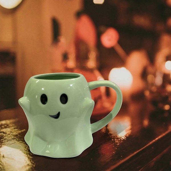 14oz Halloween Spök Mugg Söt Keramik Spök Kaffe Mugg Bedårande Spök Dekoration Spöklikt Spök Ghostface Mugg Kaffe Kopp För Vuxna Barn Kvinnor Semester O Green One size