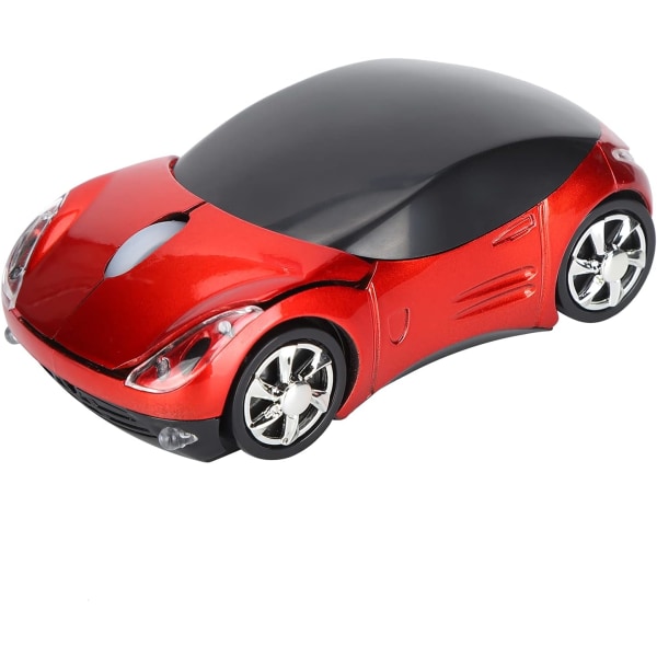 Trådlös mus, 2,4G trådlös mus med USB -mottagare, Trådlös bilmus Optisk mus 1600 DPI för bärbar dator Tablet Gaming Office (röd)