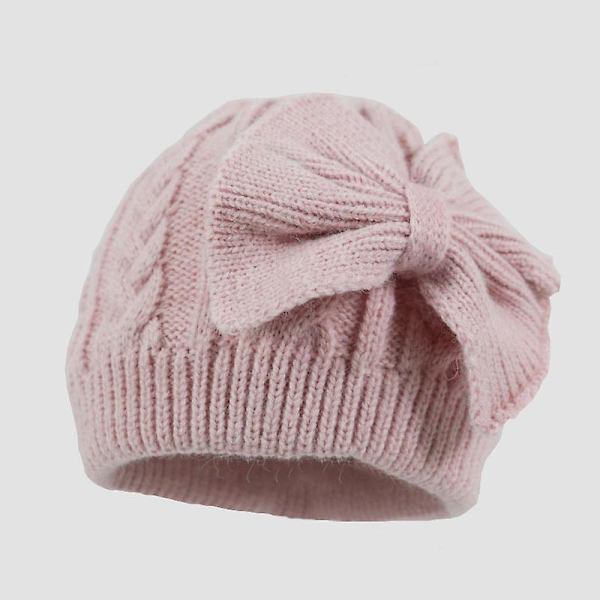 Baby Vinterhatt Med Söt Rosett, Lämplig För Barn 0-12 Månader (rosa)