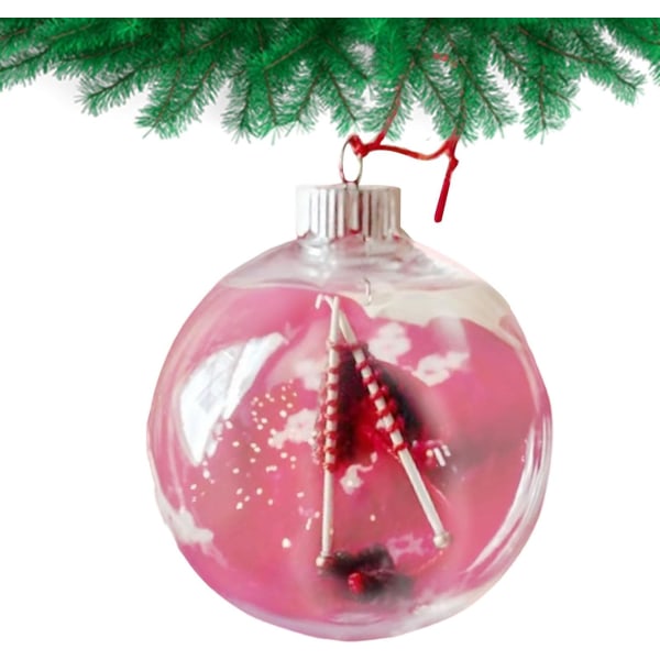 Strikke julekulepynt - strikking og hekling Dekorativ ballpynt med hengende bøyle - Vinterfest Vegghengende baller til hjemmet, D