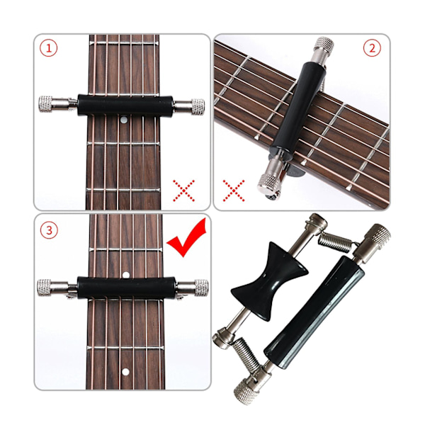 2-pack Gitarr Rullande Capo Glidande Justerbar Rostfritt Stål Modulationsklämma