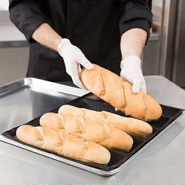 Silikone Baguetteform - Non-stick Perforeret Fransk Brødform, Hotdogforme, Bageunderlag Brødform