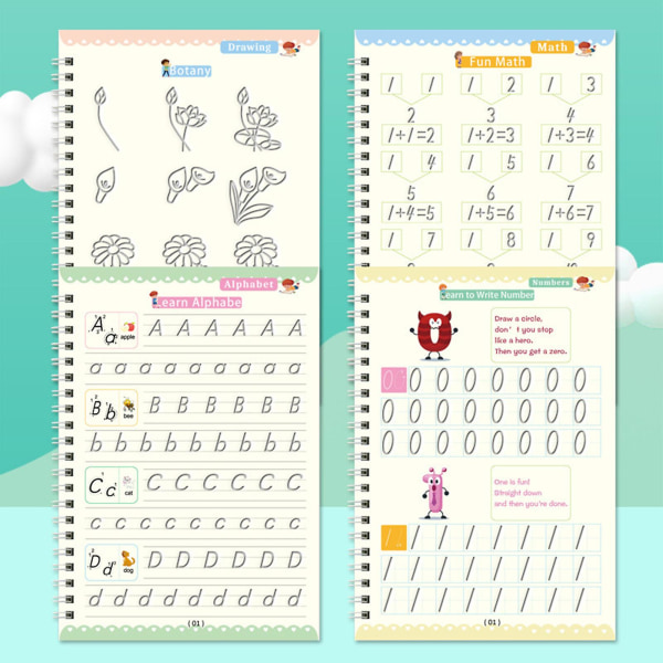 Lasten Magic-kopiokirjat Kirjat Käsinkirjoitusharjoitustyökirja Kalligrafia Kirjoitusharjoituskirjat Alphabet