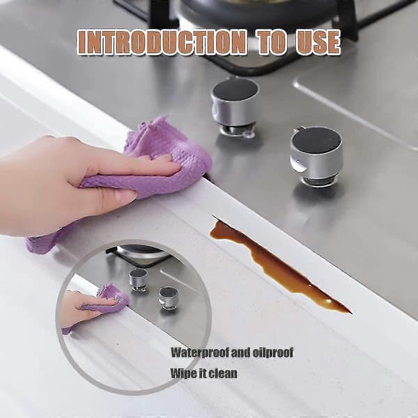 Vanntett Tape Limstrimler Baderomstetting Hvit Anti-Mugg