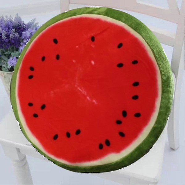 3D Kreativ Mjuk Rund Hem Dekorativ Kudde Plysch Frukt Sittdyna Kontorsstol Ryggkuddar Vattenmelon Kiwi Apelsin C