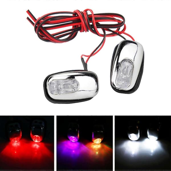 1 Par Auto LED Lys Frontrute Vindskjerm Spyle Dyse Visker Vasker Lampe White