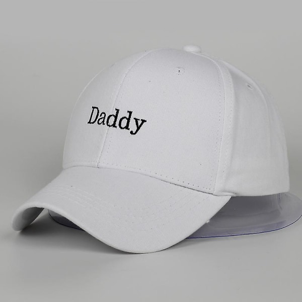 Daddy broderet justerbar golf kasket bomuld justerbar far hat solid baseball kasket unisex hip-hop hatte snapback kasket hat white