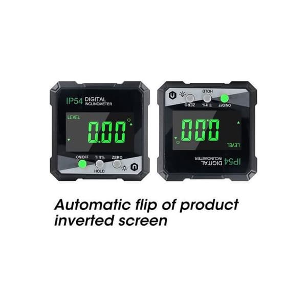 Digital laservaterpas / inklinometer med LCD-display og stærke magneter; 0,1° præcision, 360° måling