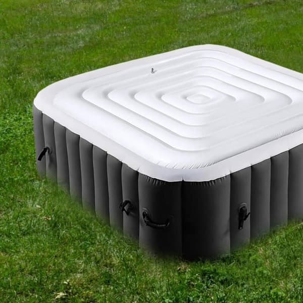 Uppblåsbart spaskydd - 135 cm (53\") kvadratiskt - Snabb uppblåsnings-/tömningsventil - Tjock PVC - Skydd året runt