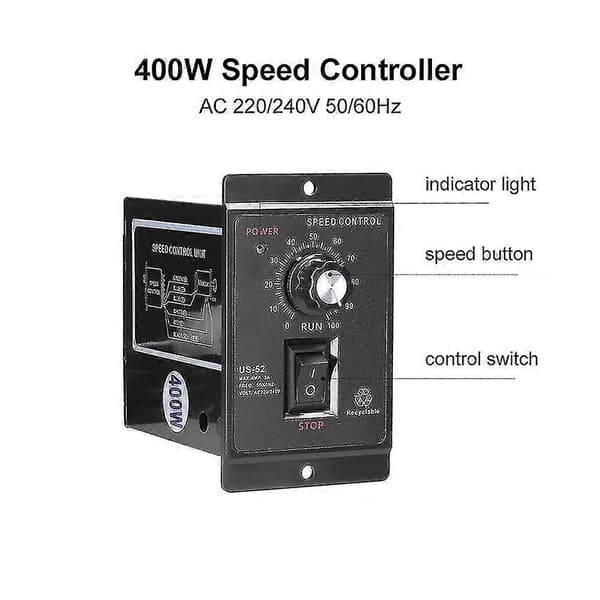 400w Motorhastighetskontroller Ac 220v Motorhastighetsregulator Kompatibel Forover Og Bakover Motor Gov-dt