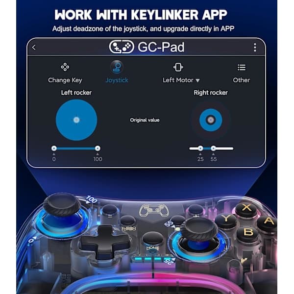Switch-kontroller kompatibel med Switch/Lite/OLED-kontrollere, Switch Pro-kontroller med RGB pustende LED, Switch-kontroller fjernkontroll støtter Multi