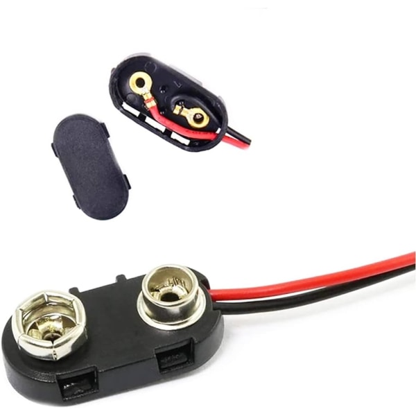 9V Batteriklämma Anslutning 10 Stycken PP3 Batterisnaps Anslutning I-typ Plast Batterisnaps med 15 cm Flygande Ledningar Snap On 9V Batterianslutning Kabel