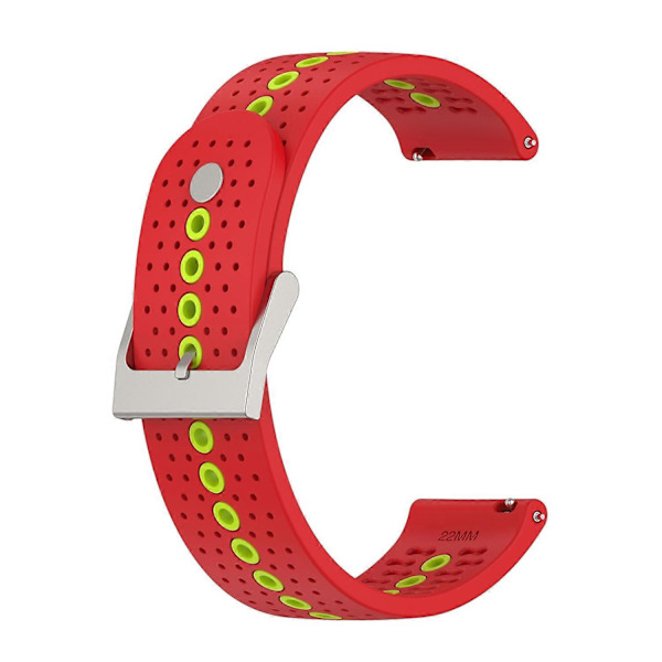 Färgglatt Silikonarmband med Hål för Suunto 9 Peak Red Green