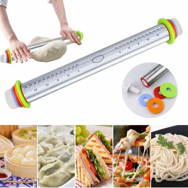 Kjevle - Rustfritt stål - Avtakbar - Non-stick - 4 justerbare skiver
