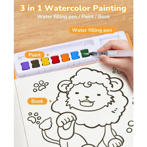 Vattenmålarbok för småbarn 3–8 år, akvarellkonstkit – Capybara-tema