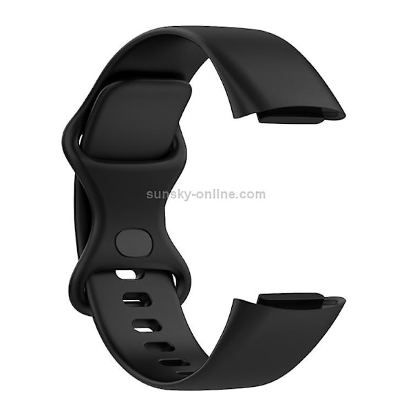 Til Fitbit Charge 5 silikone urrem Black L