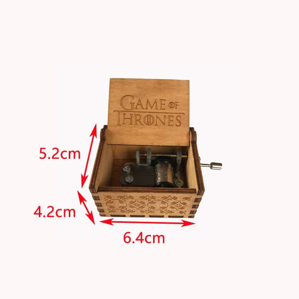 Wooden Music Box - Håndsving Musical Box, en række forskellige stilarter Håndgraveret træmusikbox (game of Thrones（træfarve）)