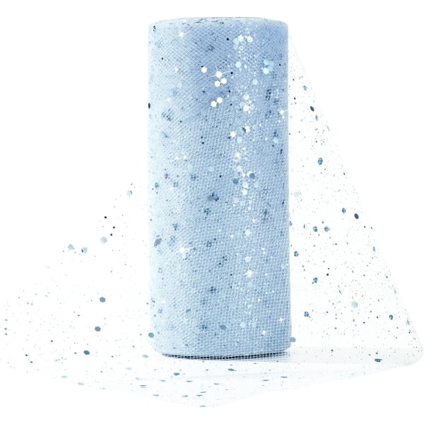 Tyllikankainen nauharulla Glitter Mesh -nauhakela kiiltävillä paljeteilla 6 tuumaa 25 jaardia tee-se-itse Tutu-hame rusetti hääkoristelupöytäjalka Sininen