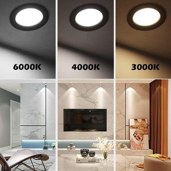 LED infälld spotlight - AIMOONSA - GROOFOO - 6-pack - 7W (500 lm) - 3000K - IP44 ultraplatt