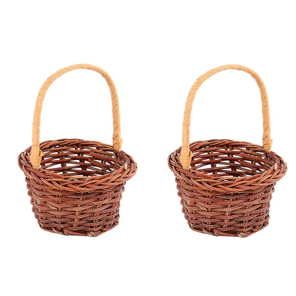 2 Pcs Basket Fruit Willow Gift Bag Bamboo Easter Basket Mini Picnic Baskets Mini Baskets For Crafts